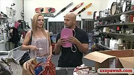 Hidden cam spies tight blonde babe getting DRILLED by pawn keeper