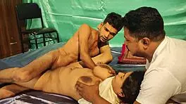 Two Girls in Bikini Gangbang in Bedroom