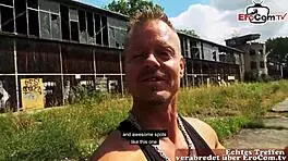 German outdoor hookup with a black-haired teen 18+ showing small tits