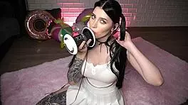 asmr session with perfect bae honey haze on her knees, russian teen amateur