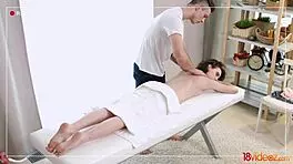 18videoz - Teen Darcy Dark Fucks Hard on Massage Table