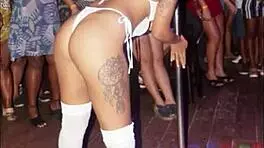 Hot teen bibi werneck masturbates then joins gangbang at swing party