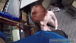 Petite Redhead Teen Arrested For Theft Has Sex With Old Cop In Uniform