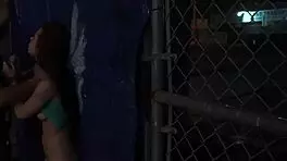 i fucked this blonde teen outdoors in a rough public bang-out, she's bound and everything