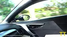 Tight pussy petite 18+ asian slut loses street race and receives a fat cock in outdoor blowjob.