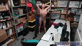 This teen 18+ with big tits dances in uniform, caught stealing apparel by police