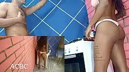 Foda na cozinha acaba em gozadinha na bunda - anal teen 18+ - Nicoli Fox