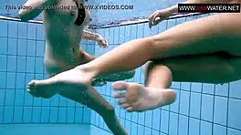 Andrea and Monika Dominate Tight Bikini Pool Play