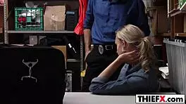 Hot gal chooses penis over jail in garage