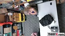 Hot gal chooses penis over jail in garage