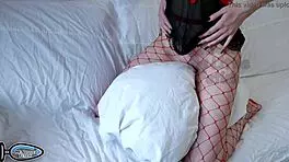 my stepsister rubs her wet pussy on the pillow in maid cosplay?