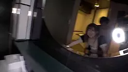 In this homemade scene, a japanese teen with big tits starts her harvest festival.