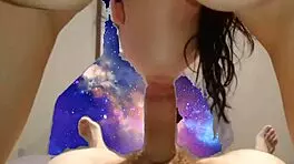 69 big tits semen in hot mouth