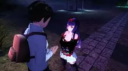 Yui gives blowjob in hentai game