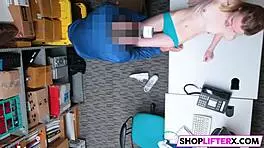 The teen says, 'I'll take your cock instead of punishment for shoplifting.'