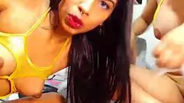 Man, I got a Venezuelan and Colombian babe eatin’ each other out, so damn hot goddesses makin’ me explode quick