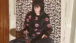 Goth Girl Smokes Cigarette Backstage After Long Day In HD