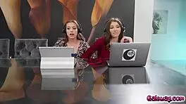 Lesbian Couple Maya Woulfe and Spencer Bradley Compete in Endurance Test at Work