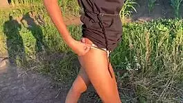 Hey, wanna see me fucking my young 18+ girlfriend outdoors?