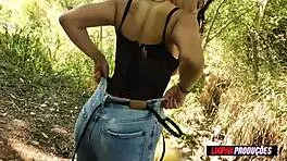 i'm fucking this busty brunette in the park