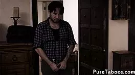 Intense Petite Babe Spitroasted in Taboo Threesome Fantasy with Glamour and Spitting