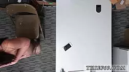 black teen sucks in police uniform, cum in mouth