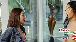 stepsisters in same bikini get fucked hard for patriotic project