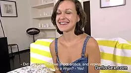 Does the kitten finger her tight virgin pussy to climax?