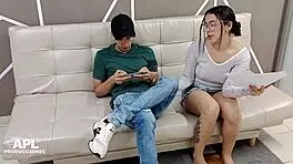 madrastra's bitch rewards me for good grades with her big tits and pussy 😈