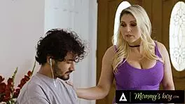 Worried milf Christie Stevens lets gamer 18yo teen bang her hard to workout! 😅