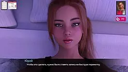 Melody's redhead petite body with natural tits in 3D gameplay.