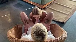 First anal with stepbrother: petite teen with braces takes monster cock doggystyle, bent over in homemade video.