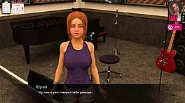 Melody's redhead petite body with natural tits in 3D gameplay.