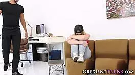 Teen bent over for harsh doggystyle domination