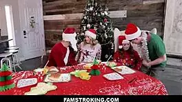 famstroking holiday family dinner