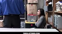 hey aubree ice the asian shoplifter with tattoos strips and blows the officer's monster cock to avoid charges