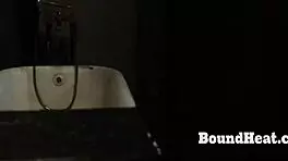 Oh, Look at These Lesbian Slaves Bathe While Mistress Masturbates!