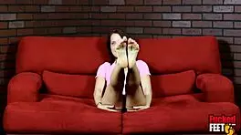 Hot 18yo Foot Fucking Kylie Sky Drains A Stiff Dick With Her Cute Feet