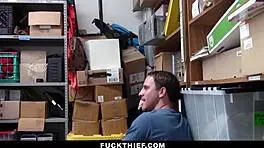 Mall cop sneaks blowjob from teen veronica vega in garage while boyfriend watches doggystyle punishment unfold