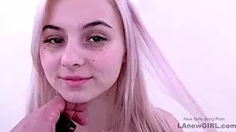 Super Cute Bunny Girl Licks Ass and Cums at Audition