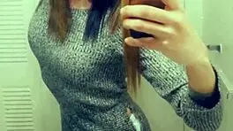 the pretty trans teen teases her cock with a blowjob in pov