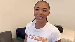 Latina teen Zerella Skies sucks monster cock!