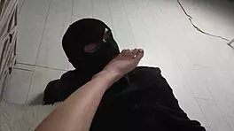 Worship Masked Teen 18+ Feet In Nylon Stockings And Fishnets!