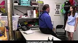 Will the cute brunette shoplifter fuck the guard to avoid cops?