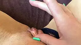 Big clit close-up play with sea of slime leads to pulsating orgasm and squirting 😏💦