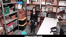 teenlifters - skinny shoplifter caught on camera fucked by guard after sex deal - tali dova