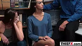 Foxy gal thiefs get caught in garage punishment