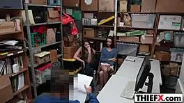 Foxy gal thiefs get caught in garage punishment