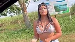 quick public fuck after meeting leads to cum facial