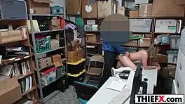 i cought this pritty teen theif in the garage and she sucked my cock.